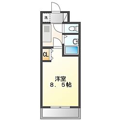 コーラル観月 1Kの間取図画像