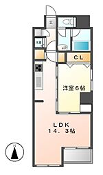 アモンフォンテーヌ 1LDKの間取図画像