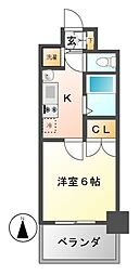 プレサンス名古屋STATIONアブソリュート 1Kの間取図画像