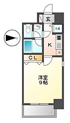 プロシード新栄 1Kの間取図画像
