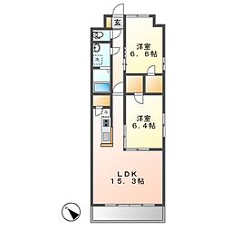 S-FORT鶴舞arts 2LDKの間取図画像
