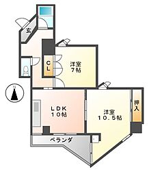 SS-23ビル 2LDKの間取図画像