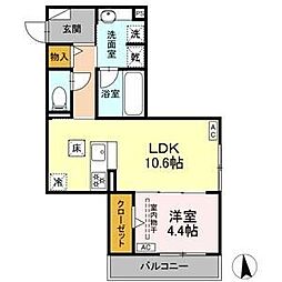 メラクラッツ 1LDKの間取図画像