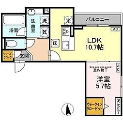メラクラッツ 1LDKの間取図画像