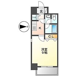 プロシード新栄 1Kの間取図画像