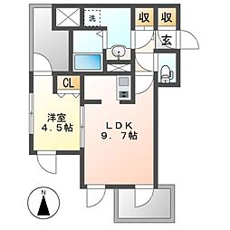 プレミアムコート葵 1LDKの間取図画像