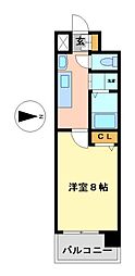 リアライズ記念橋 1Kの間取図画像