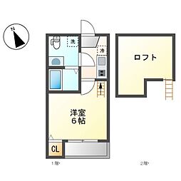 felice 1Kの間取図画像