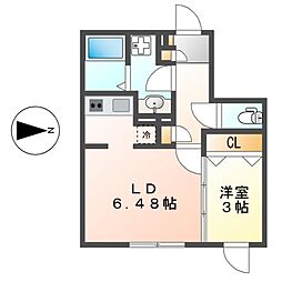 クアドール名古屋ウエスト 1DKの間取図画像