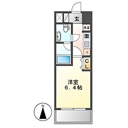 レジディア久屋大通 1Kの間取図画像