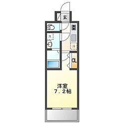 名古屋市西区新道1丁目マンション 1Kの間取図画像