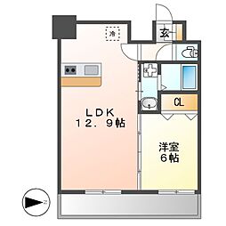 ディアレイシャス矢場町 1LDKの間取図画像