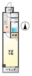サンパティーク東片端 1Kの間取図画像