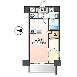カメリア丸の内 1LDKの間取図画像