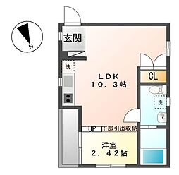 ルガルボニート 1LDKの間取図画像