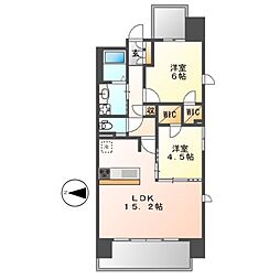 S-RESIDENCE茶屋ヶ坂EAST 2LDKの間取図画像