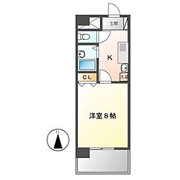 ベル池下 1Kの間取図画像
