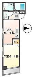 パルコート伊勢山 1DKの間取図画像