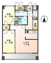 グラン・アベニュー名駅 2LDKの間取図画像