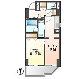 CASSIA車道 1LDKの間取図画像
