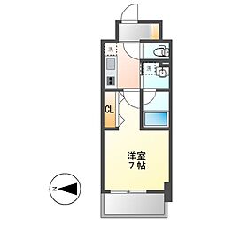ジュール亀島 1Kの間取図画像