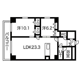 JMF-Residence名駅南 2LDKの間取図画像