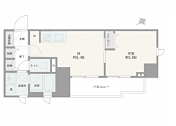 クリオ横浜桜木町ラ・モード 1DKの間取図画像