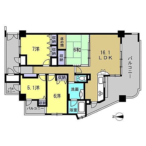 間取り フローレンス井口台アネックス 7階/-