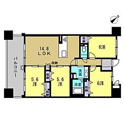サーパスシティ呉駅前 4LDKの間取り