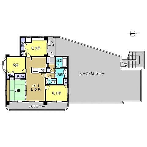 間取り フローレンス口田南弐番館 7階/-