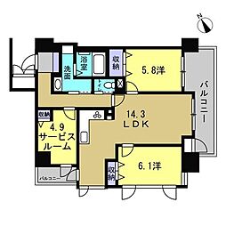 Jcityタワー呉 3LDKの間取り