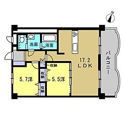 ロッコーマンション京橋川コーポ 2LDKの間取図画像