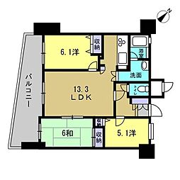 アーバンビューリバーコート 3LDKの間取図画像
