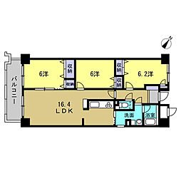己斐本町コープマンション 3LDKの間取図画像
