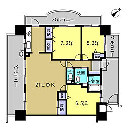 ローレルコート観音新町 3LDKの間取図画像