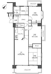 ロイヤルクリスタル東本浦 3LDKの間取図画像