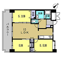 サンシティ大洲通 3LDKの間取図画像