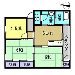 焼山第一マンション 3DKの間取図画像