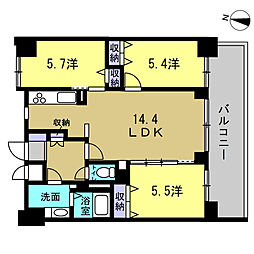 ヴェルディ宇品東 3LDKの間取図画像