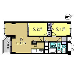 京急西広島マンション 2LDKの間取図画像