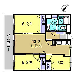 東雲本町パークマンション 3LDKの間取図画像