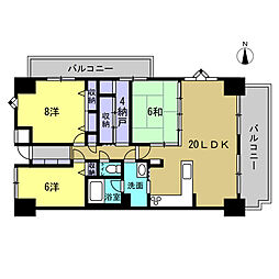 コスモ三滝本町 3LDKの間取図画像