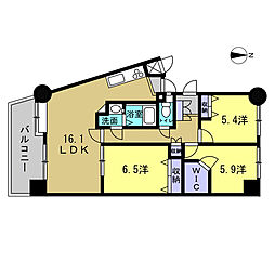 ダイアパレス海田 3LDKの間取図画像