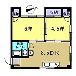藤田ビル 2DKの間取図画像