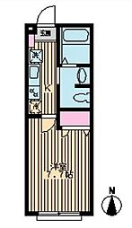西武新宿線 下井草駅 徒歩10分の賃貸アパート 1階1Kの間取り