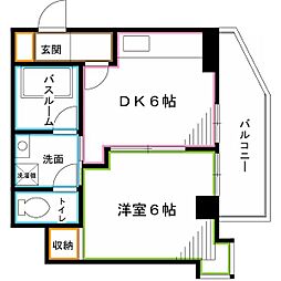 JR中央本線 荻窪駅 徒歩18分の賃貸マンション 3階1DKの間取り