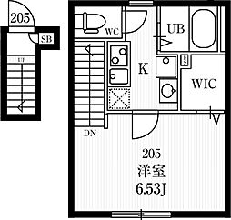 JR中央本線 西荻窪駅 徒歩13分の賃貸アパート 2階1Kの間取り