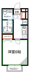 NorthGarden 1Kの間取図画像