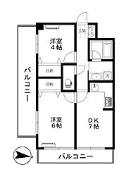 パーセル中野弥生町 2LDKの間取図画像