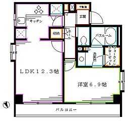 パーク・ネスタ落合 1LDKの間取図画像